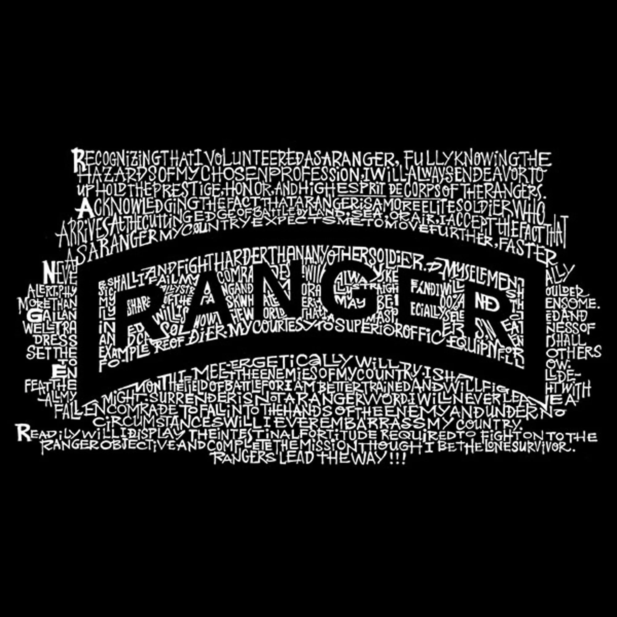 The US Ranger Creed - Women's Word Art V-Neck T-Shirt sold by LA Pop Art product image thumbnail 2