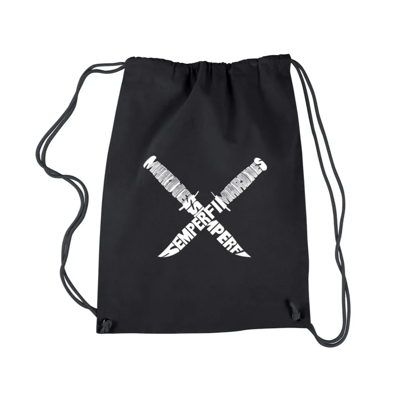 Semper Fi -  Drawstring Backpack sold by LA Pop Art
