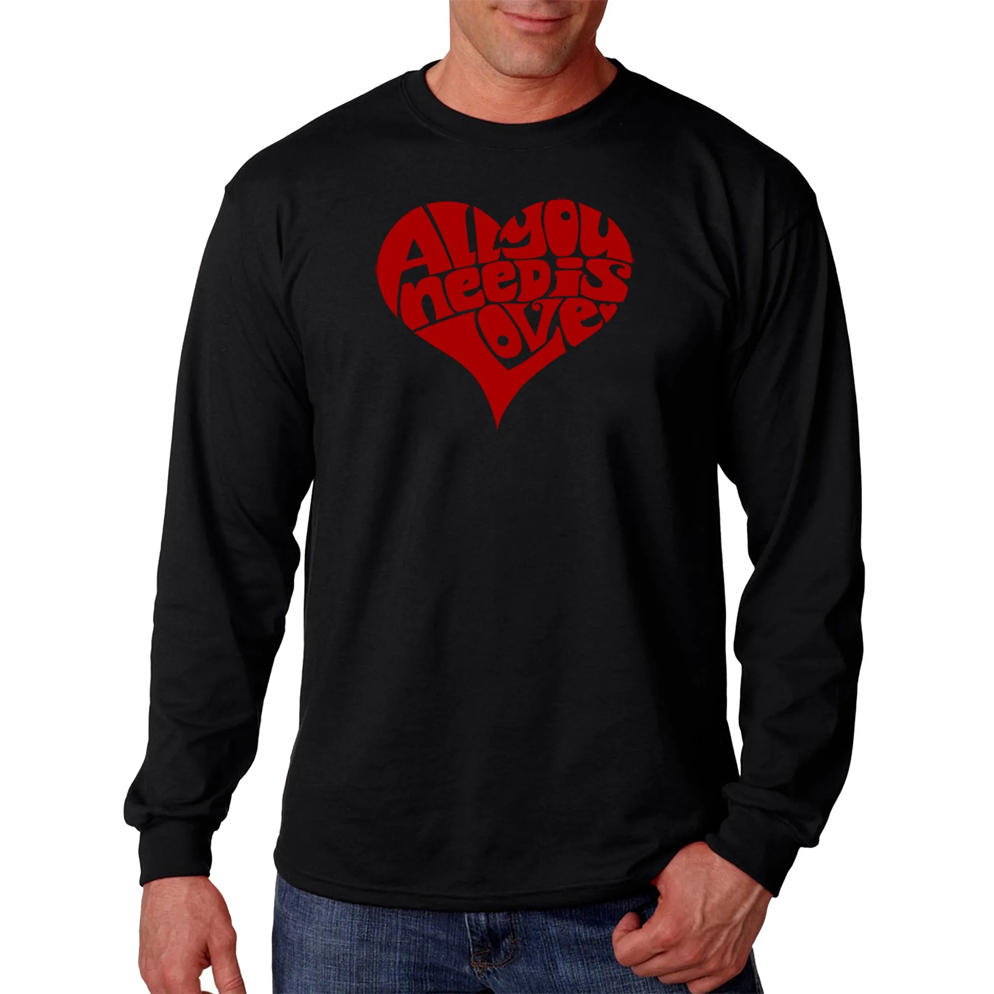 All You Need Is Love - Men's Word Art Long Sleeve T-Shirt sold by LA Pop Art