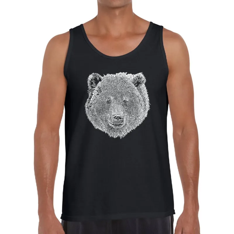 Bear Face  - Men's Word Art Tank Top sold by LA Pop Art