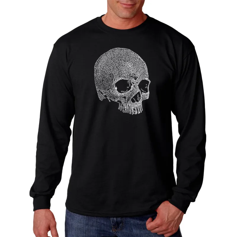 Dead Inside Skull - Men's Word Art Long Sleeve T-Shirt sold by LA Pop Art