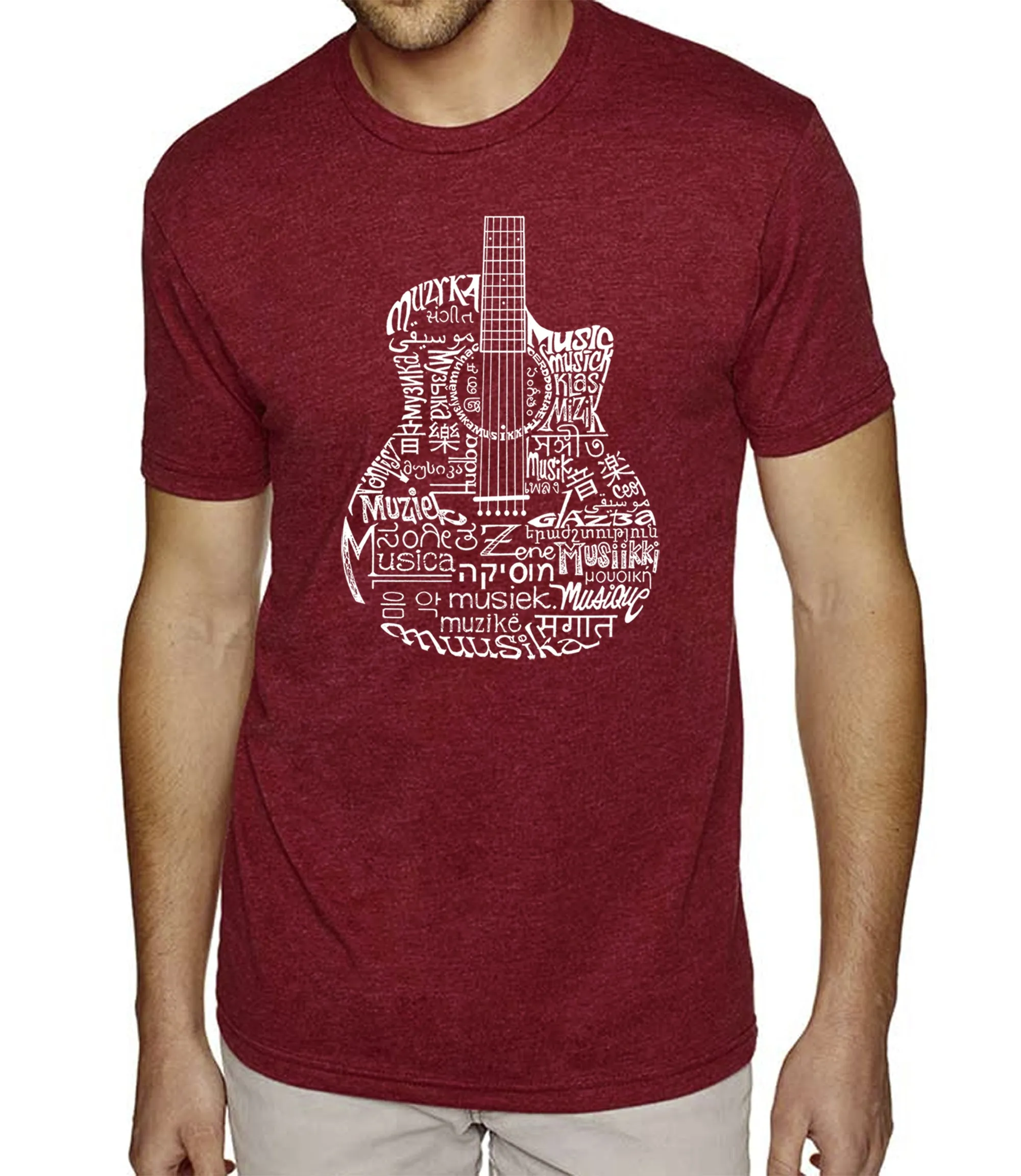 Languages Guitar - Men's Premium Blend Word Art T-Shirt sold by LA Pop Art product image thumbnail 5