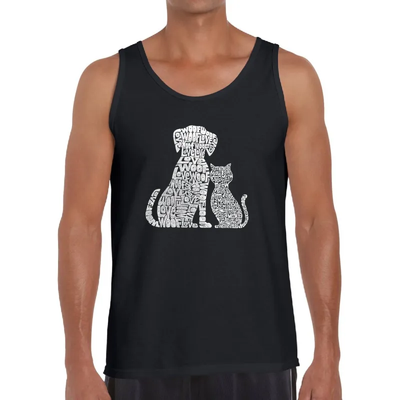 Dogs and Cats  - Men's Word Art Tank Top sold by LA Pop Art