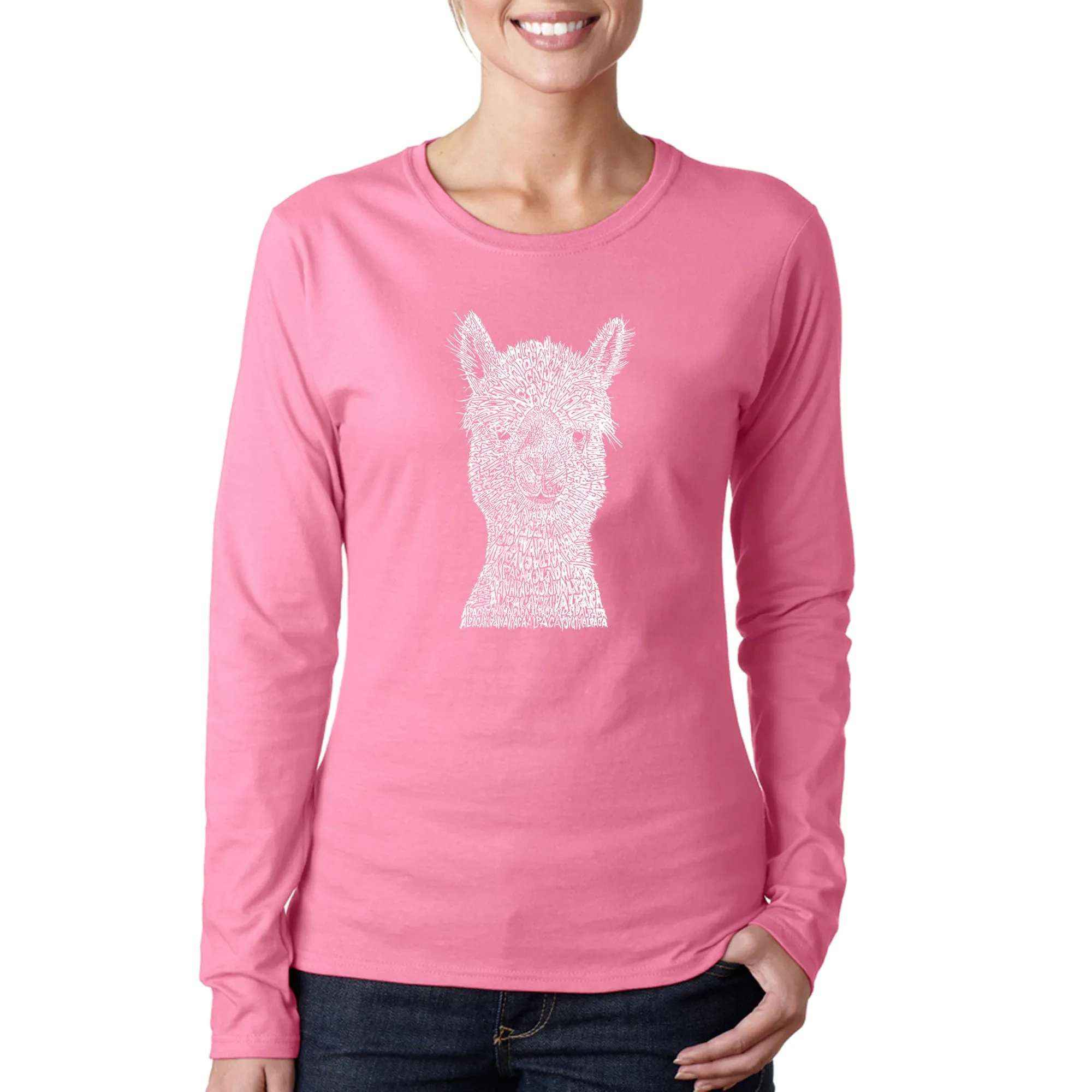 Alpaca - Women's Word Art Long Sleeve T-Shirt sold by LA Pop Art product image thumbnail 3