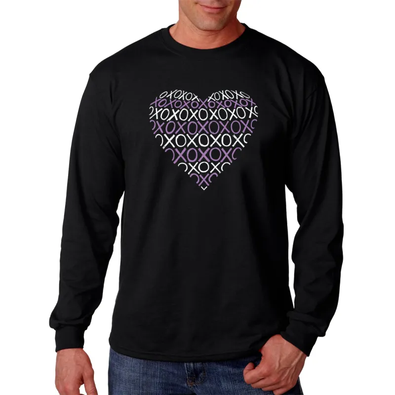 XOXO Heart  - Men's Word Art Long Sleeve T-Shirt sold by LA Pop Art