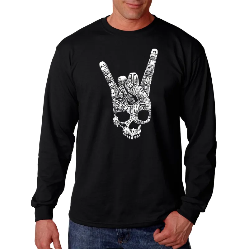 Heavy Metal Genres - Men's Word Art Long Sleeve T-Shirt sold by LA Pop Art