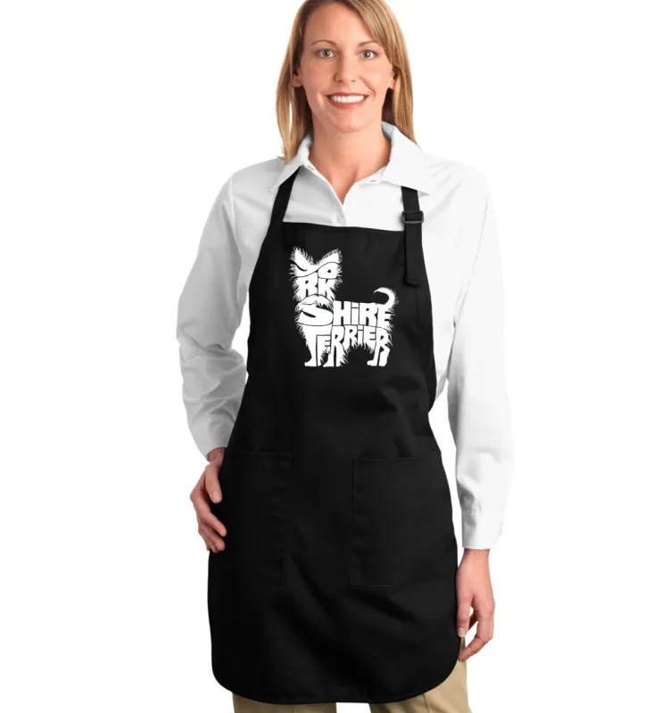 Yorkie - Full Length Word Art Apron sold by LA Pop Art