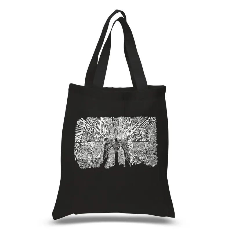Brooklyn Bridge - Small Word Art Tote Bag sold by LA Pop Art