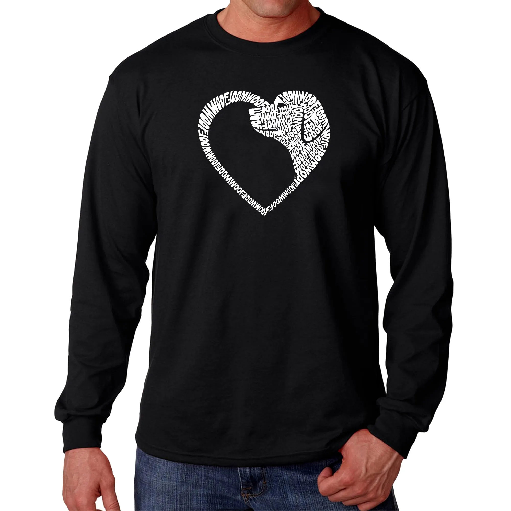 Dog Heart - Men's Word Art Long Sleeve T-Shirt sold by LA Pop Art