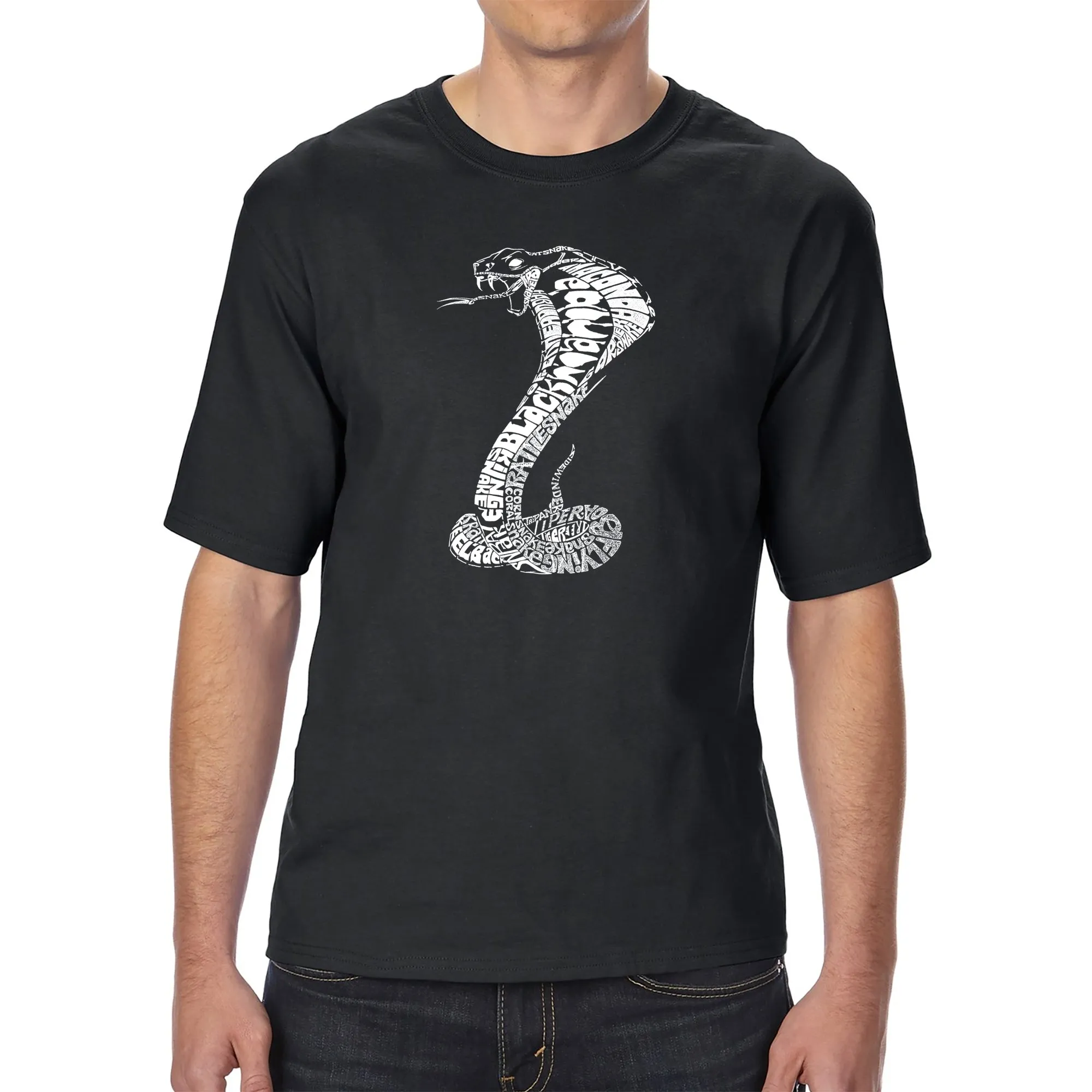 Types of Snakes - Men's Tall Word Art T-Shirt sold by LA Pop Art