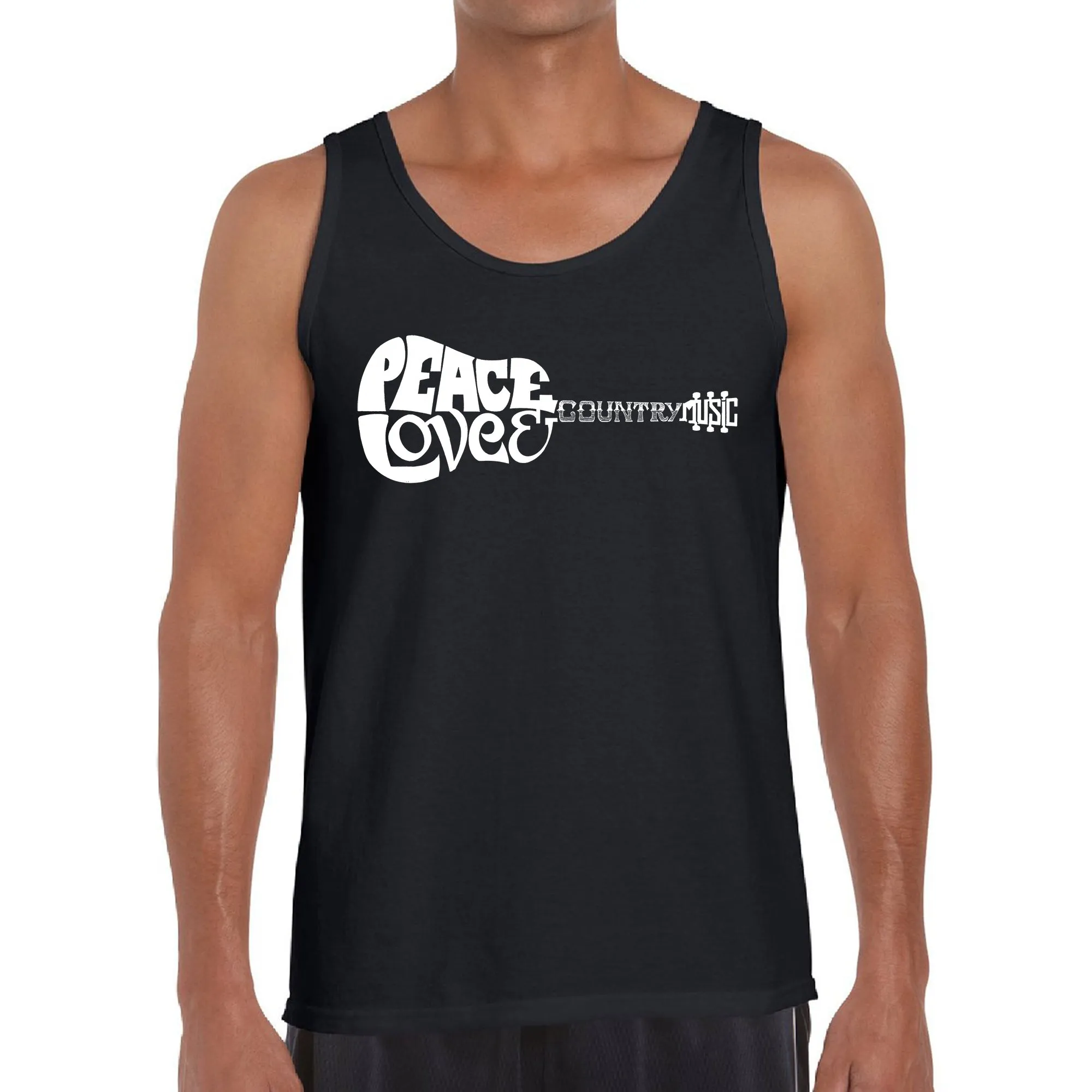 Peace Love Country - Men's Word Art Tank Top sold by LA Pop Art
