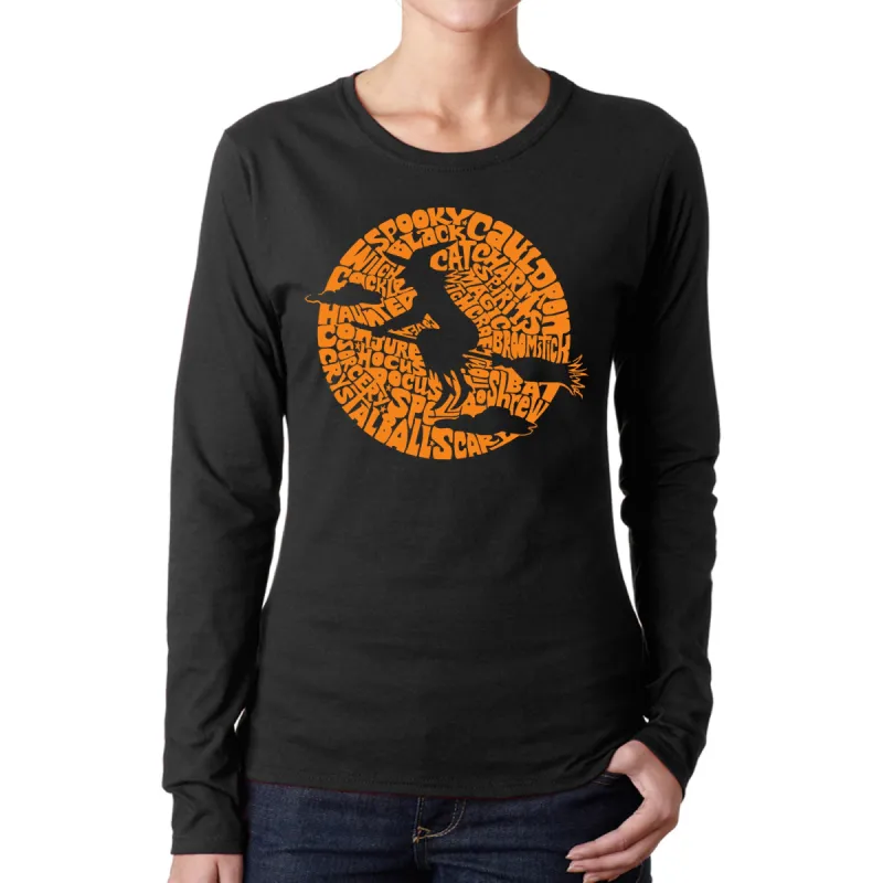 Spooky Witch  - Women's Word Art Long Sleeve T-Shirt sold by LA Pop Art