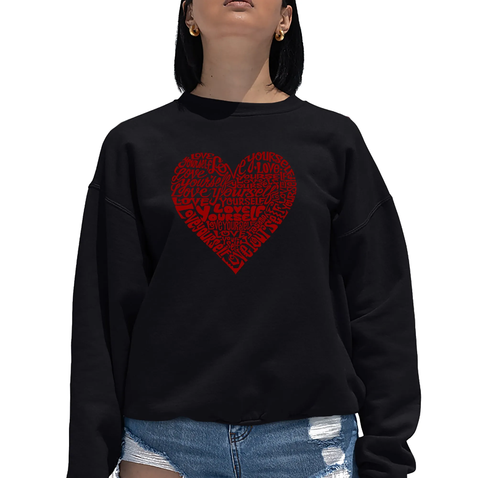 Love Yourself - Women's Word Art Crewneck Sweatshirt sold by LA Pop Art