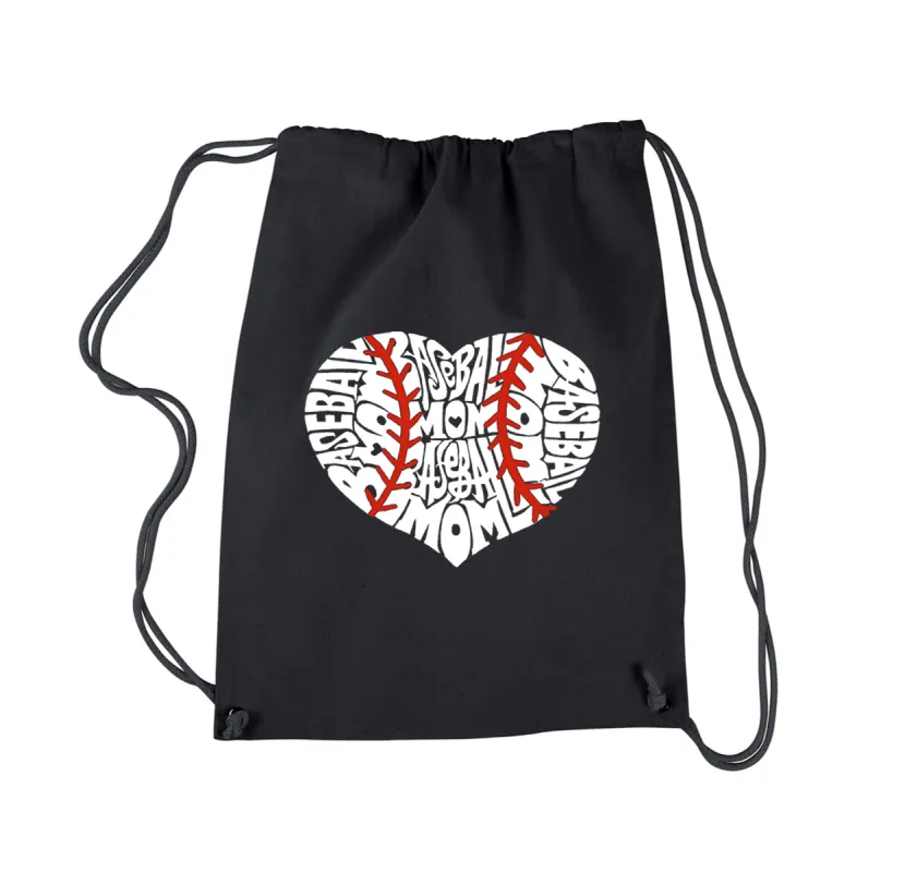 Baseball Mom - Drawstring Backpack sold by LA Pop Art