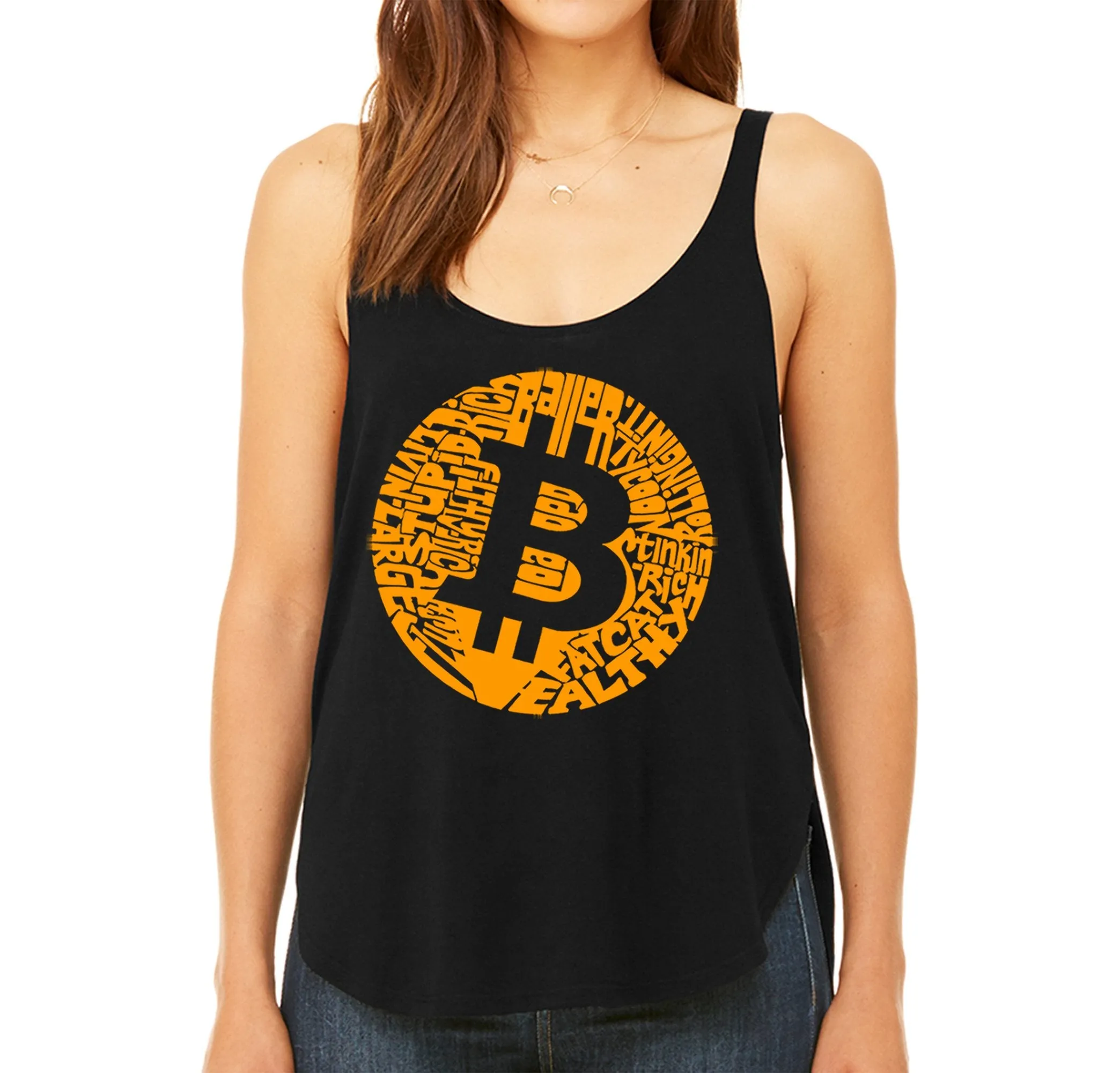 Bitcoin - Women's Word Art Flowy Tank Top sold by LA Pop Art