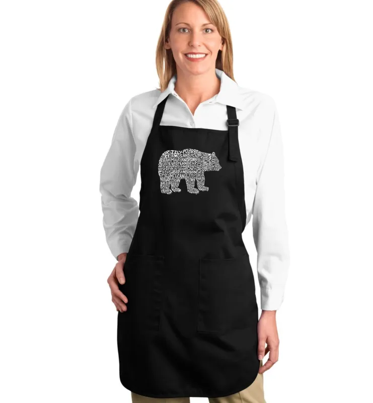 Bear Species - Full Length Word Art Apron sold by LA Pop Art
