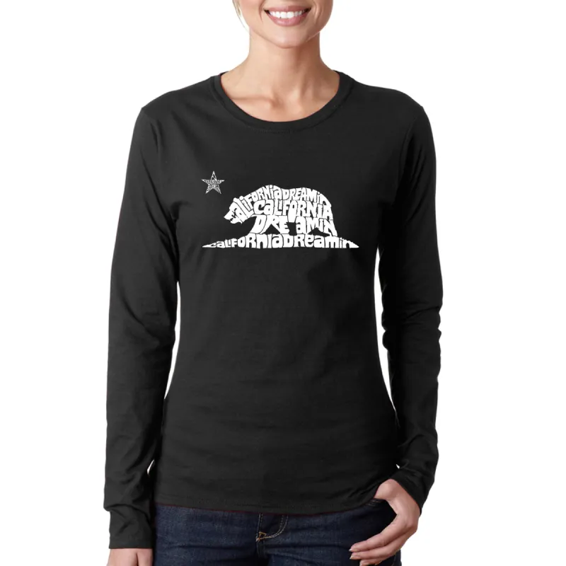 California Dreamin - Women's Word Art Long Sleeve T-Shirt sold by LA Pop Art