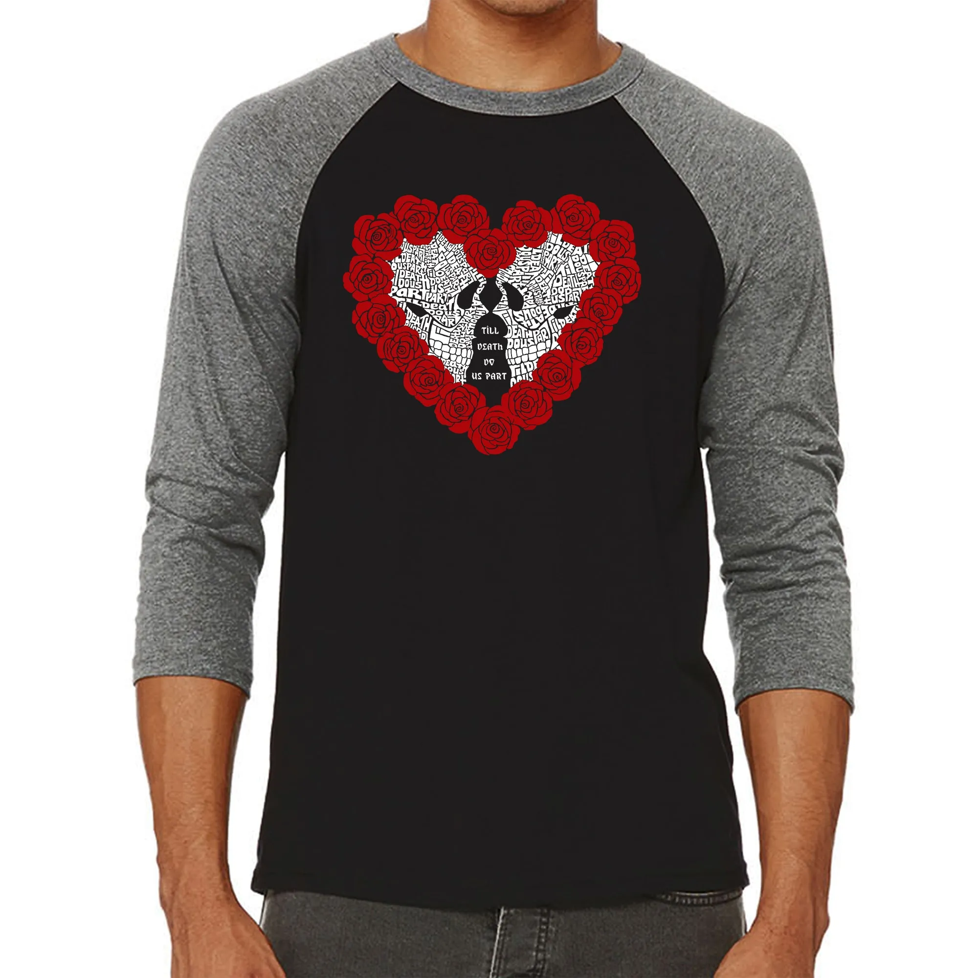 Men's Raglan Baseball Word Art T-shirt - Til Death Do Us Part sold by LA Pop Art product image thumbnail 4
