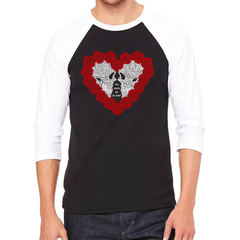 Men's Raglan Baseball Word Art T-shirt - Til Death Do Us Part sold by LA Pop Art