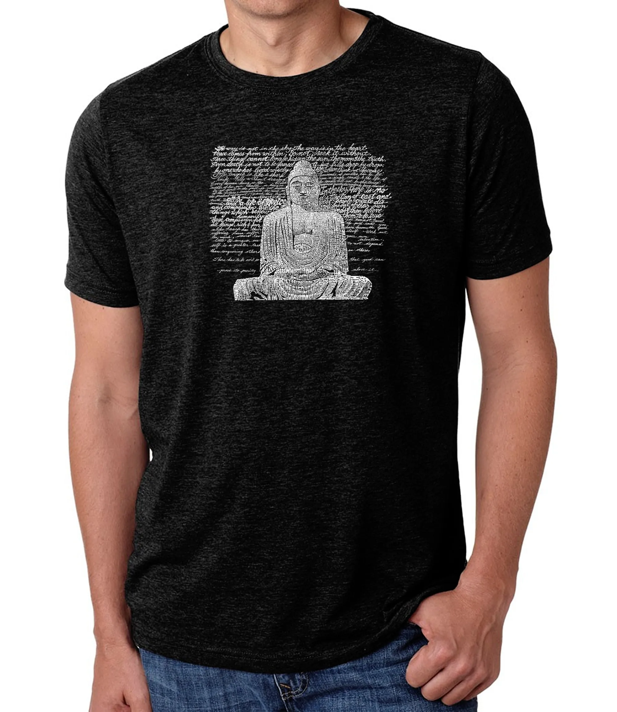 Zen Buddha - Men's Premium Blend Word Art T-Shirt sold by LA Pop Art