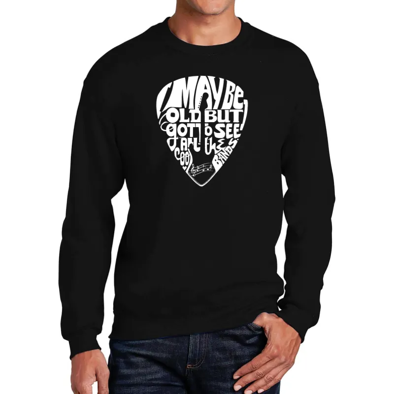 Guitar Pick  - Men's Word Art Crewneck Sweatshirt sold by LA Pop Art