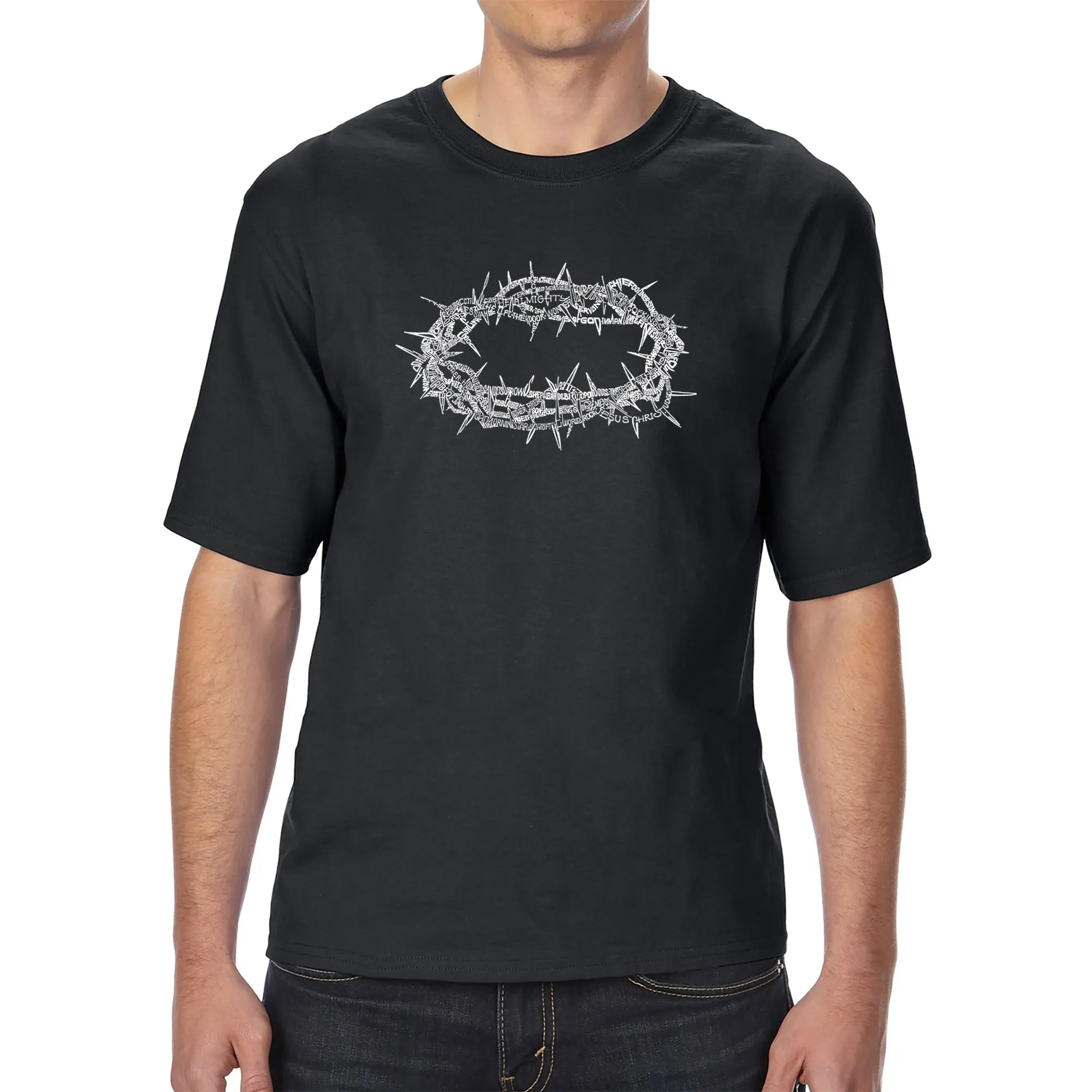 CROWN OF THORNS - Men's Tall Word Art T-Shirt sold by LA Pop Art
