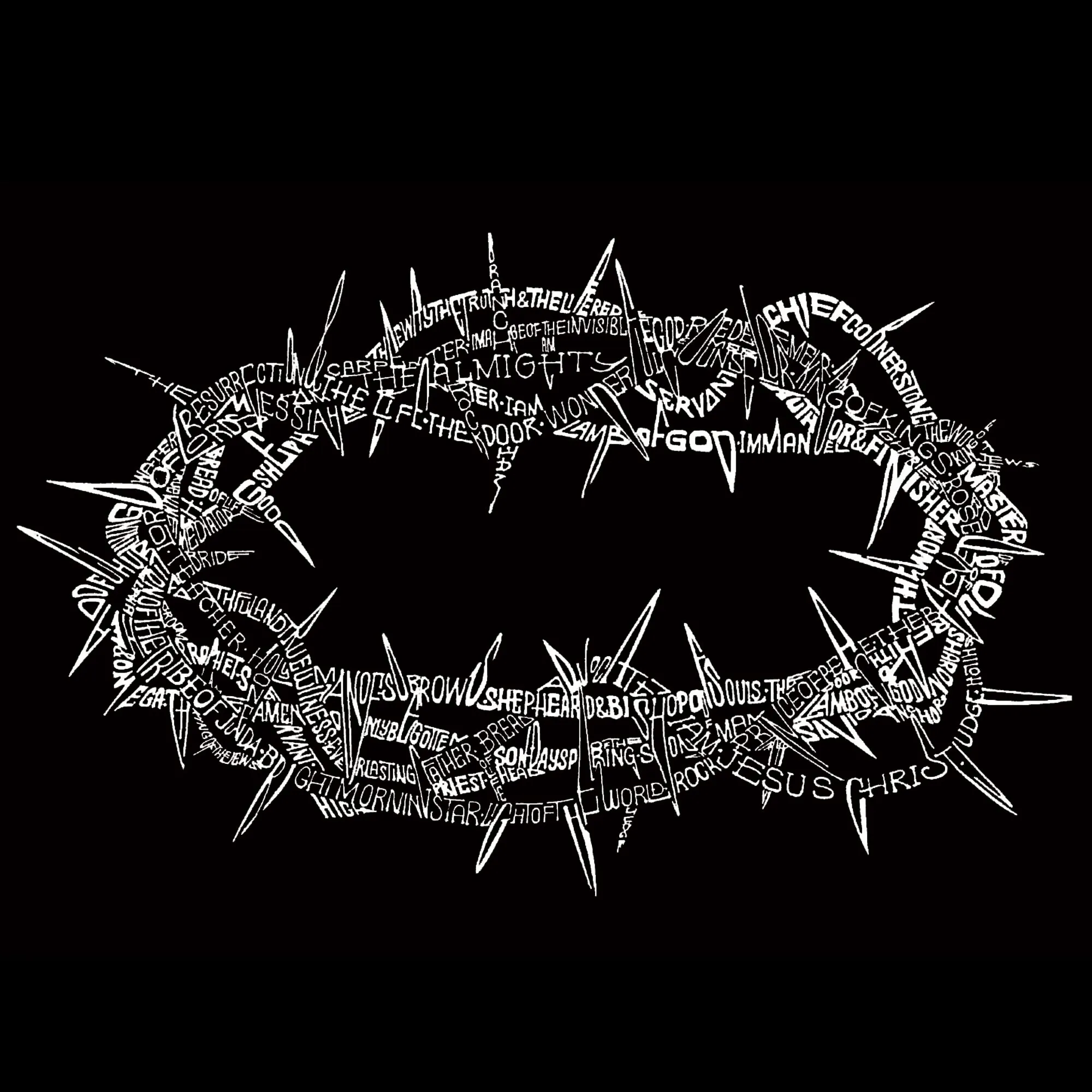 CROWN OF THORNS - Men's Tall Word Art T-Shirt sold by LA Pop Art product image thumbnail 2