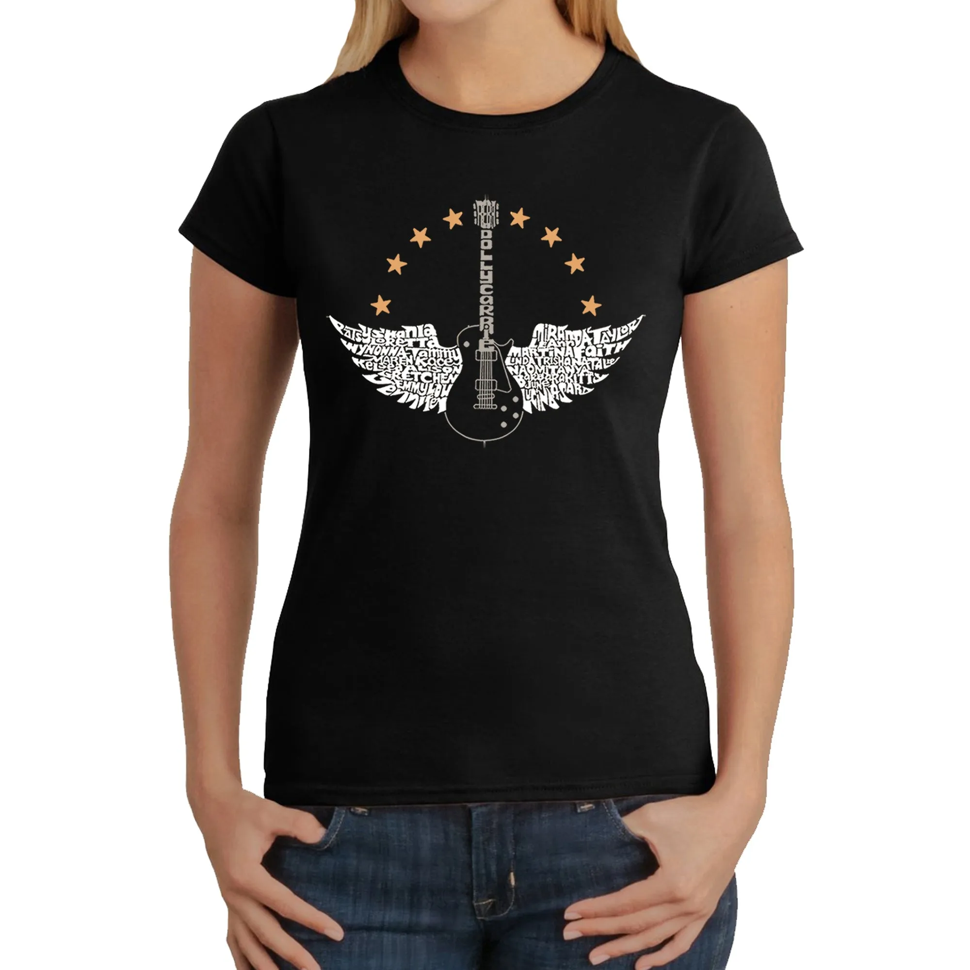 Country Female Singers - Women's Word Art T-Shirt sold by LA Pop Art