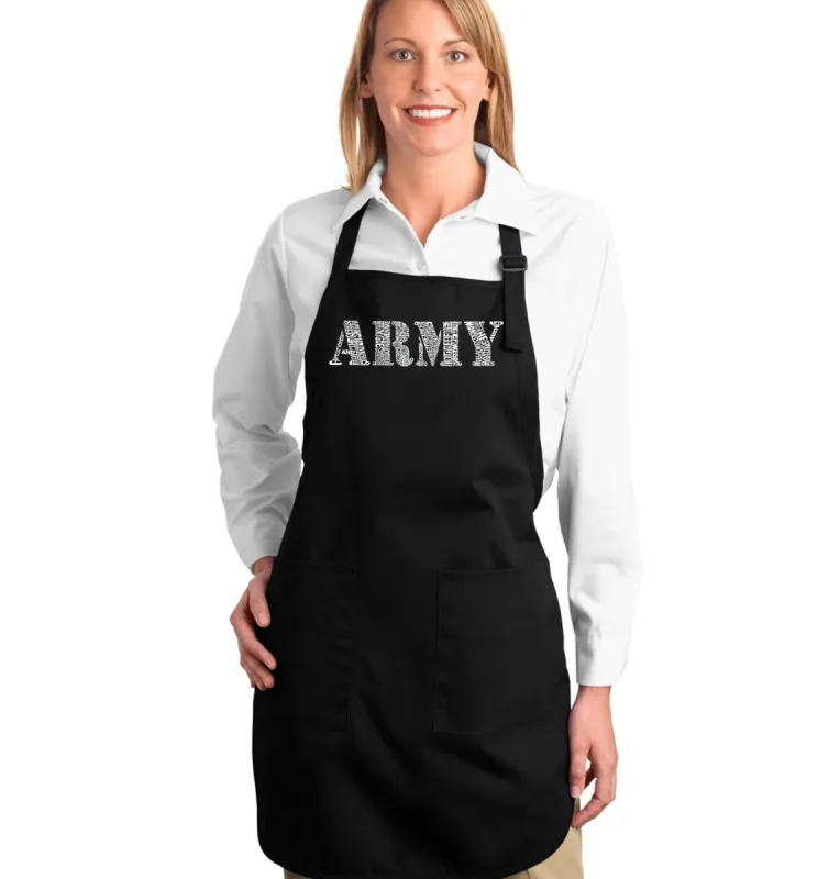 LYRICS TO THE ARMY SONG - Full Length Word Art Apron sold by LA Pop Art