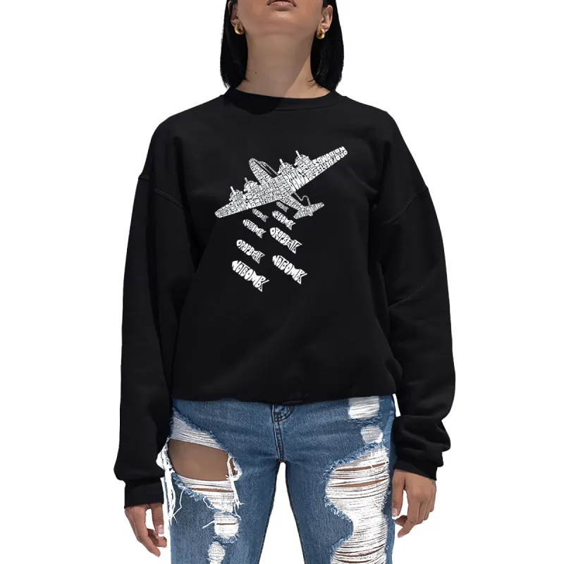DROP BEATS NOT BOMBS - Women's Word Art Crewneck Sweatshirt sold by LA Pop Art