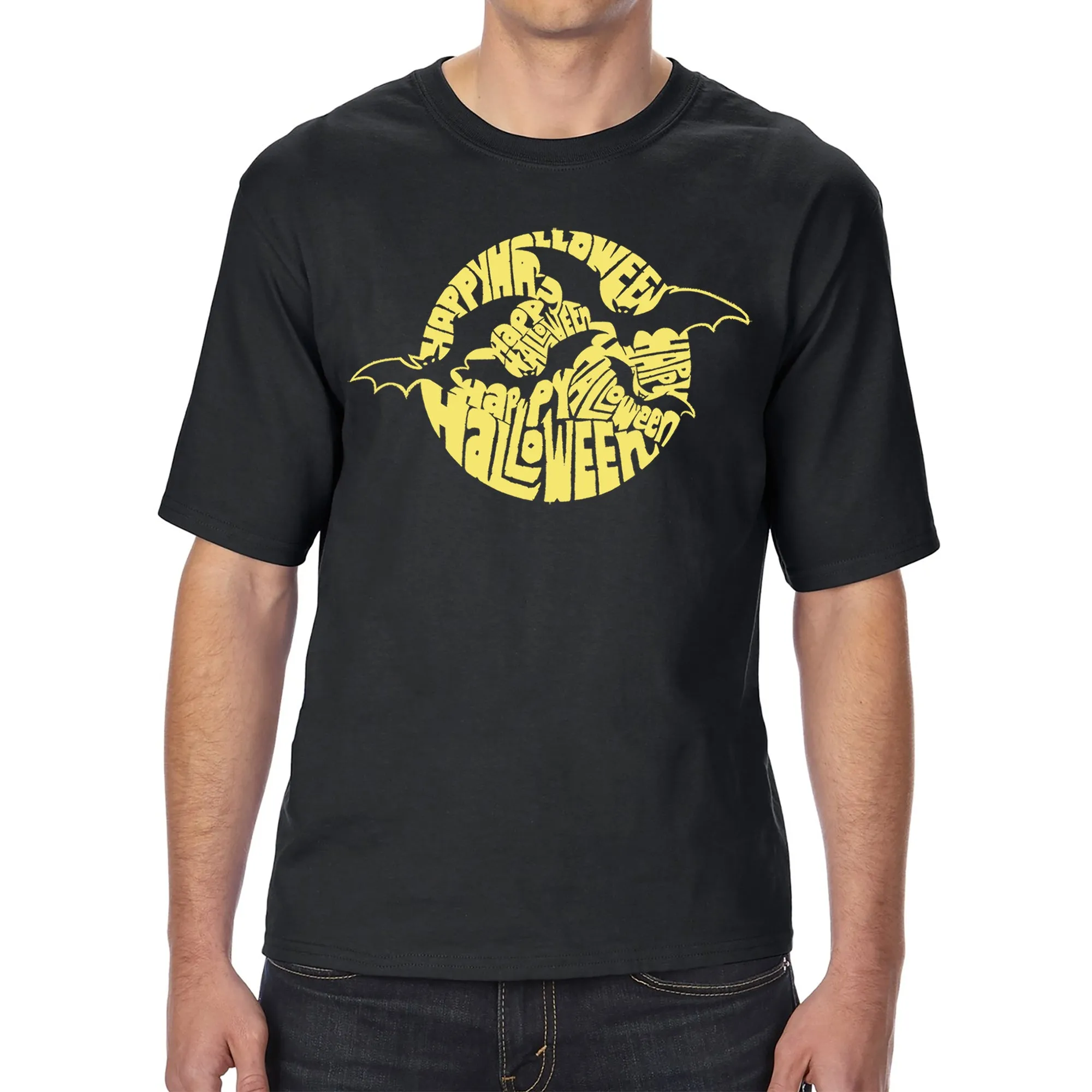 Halloween Bats - Men's Tall and Long Word Art T-Shirt sold by LA Pop Art
