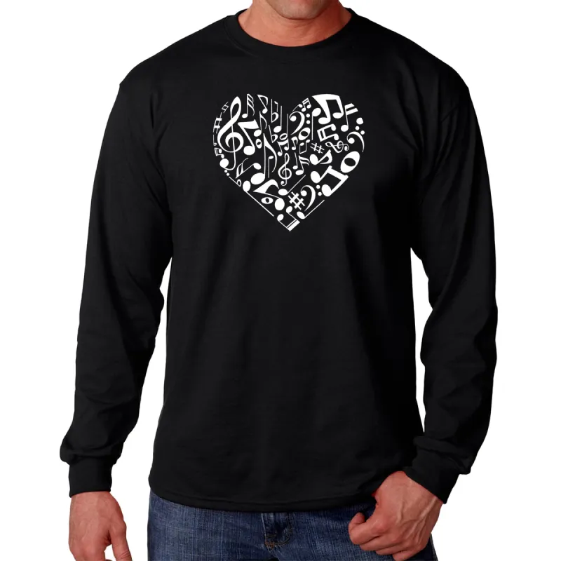 Heart Notes  - Men's Word Art Long Sleeve T-Shirt sold by LA Pop Art