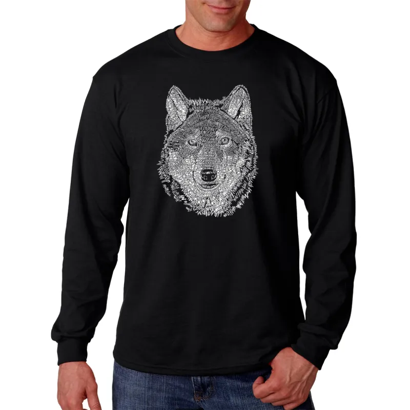Wolf - Men's Word Art Long Sleeve T-Shirt sold by LA Pop Art