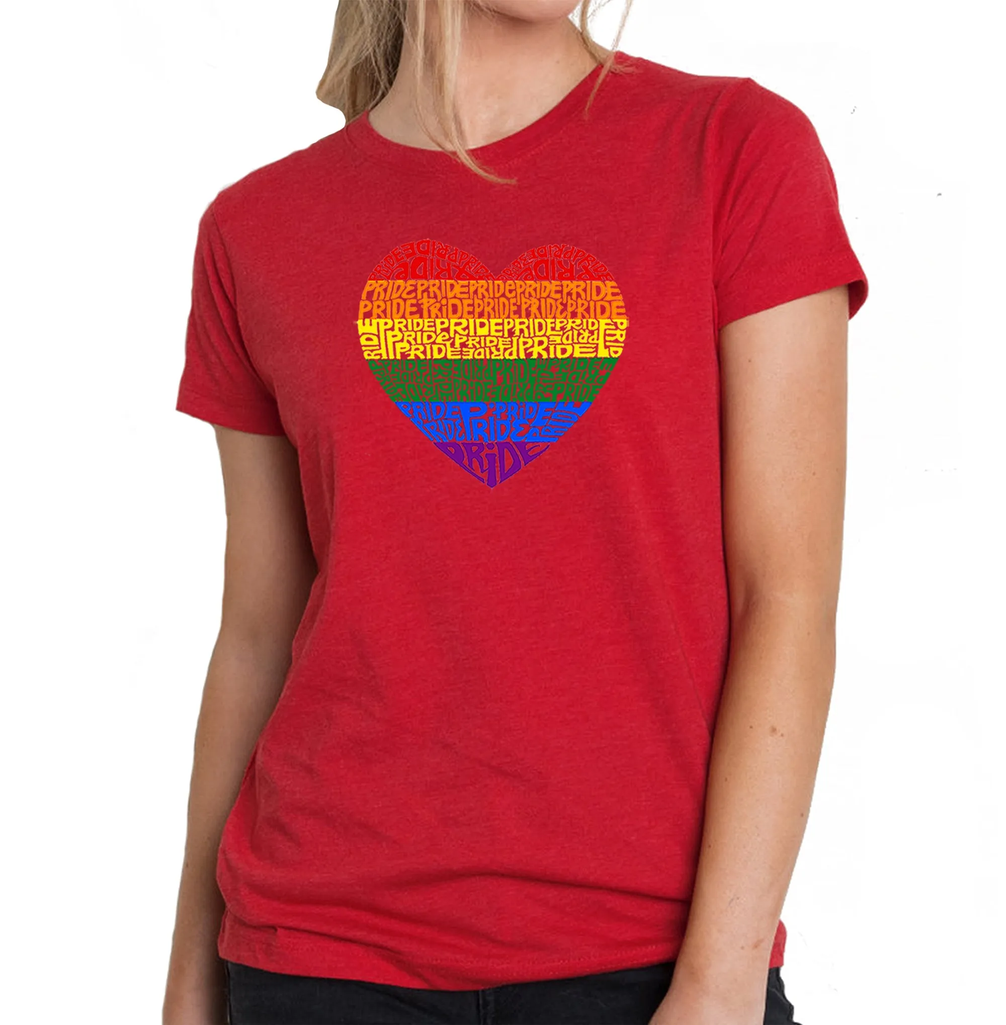 Pride Heart - Women's Premium Blend Word Art T-Shirt sold by LA Pop Art product image thumbnail 5