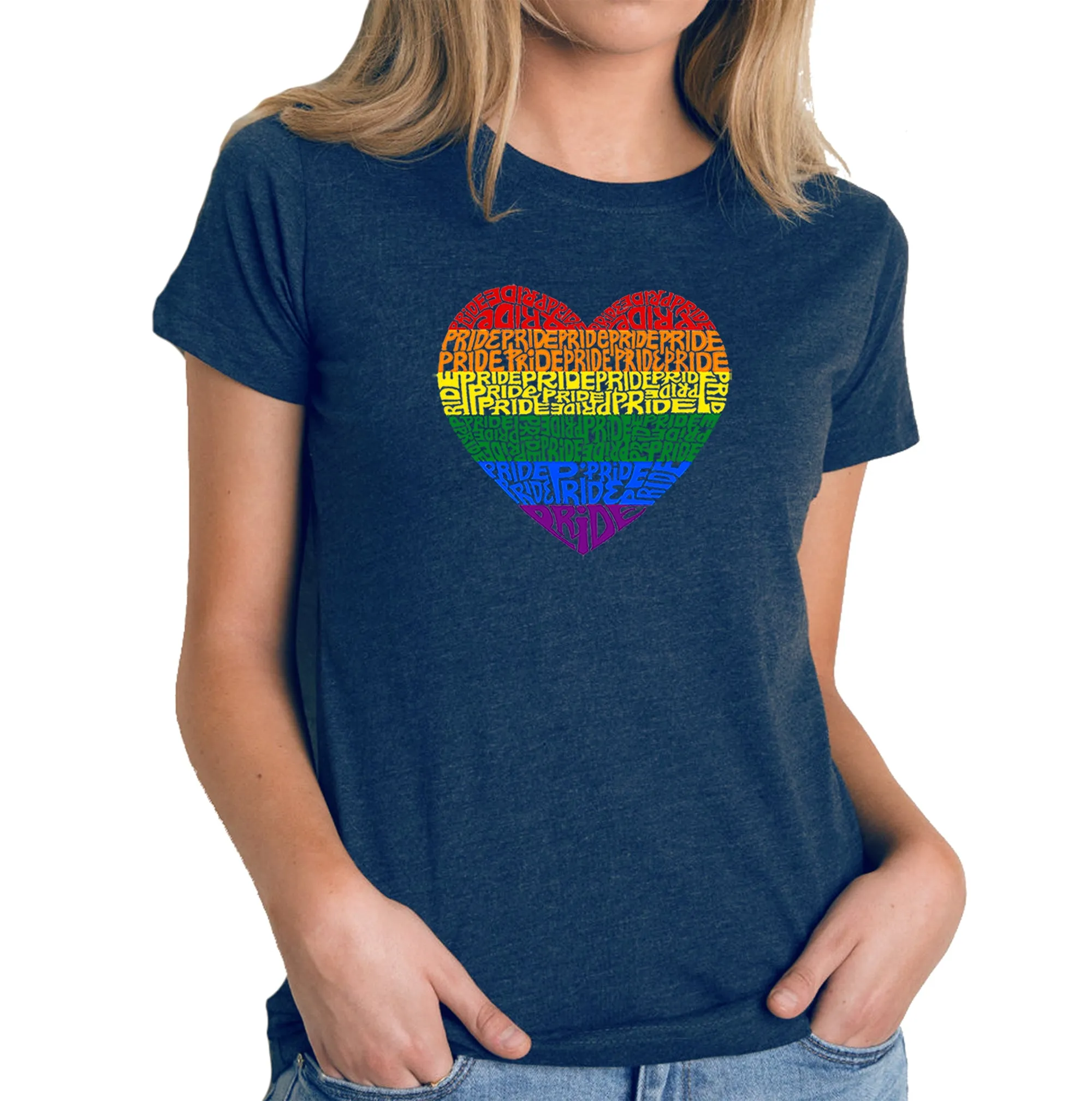 Pride Heart - Women's Premium Blend Word Art T-Shirt sold by LA Pop Art product image thumbnail 3