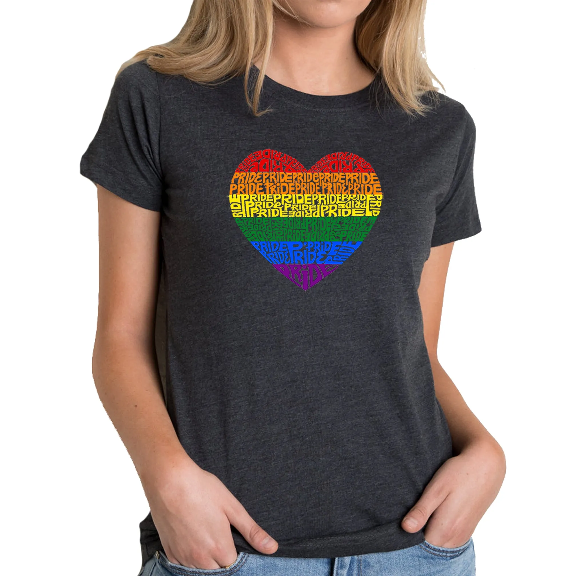 Pride Heart - Women's Premium Blend Word Art T-Shirt sold by LA Pop Art