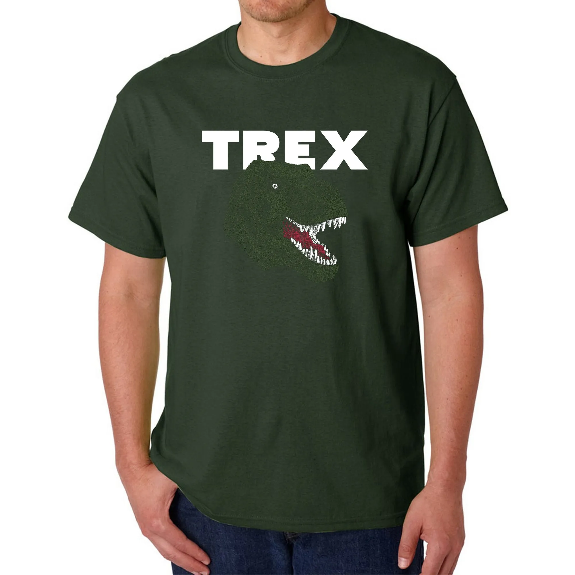 T-Rex Head - Men's Word Art T-Shirt sold by LA Pop Art product image thumbnail 4
