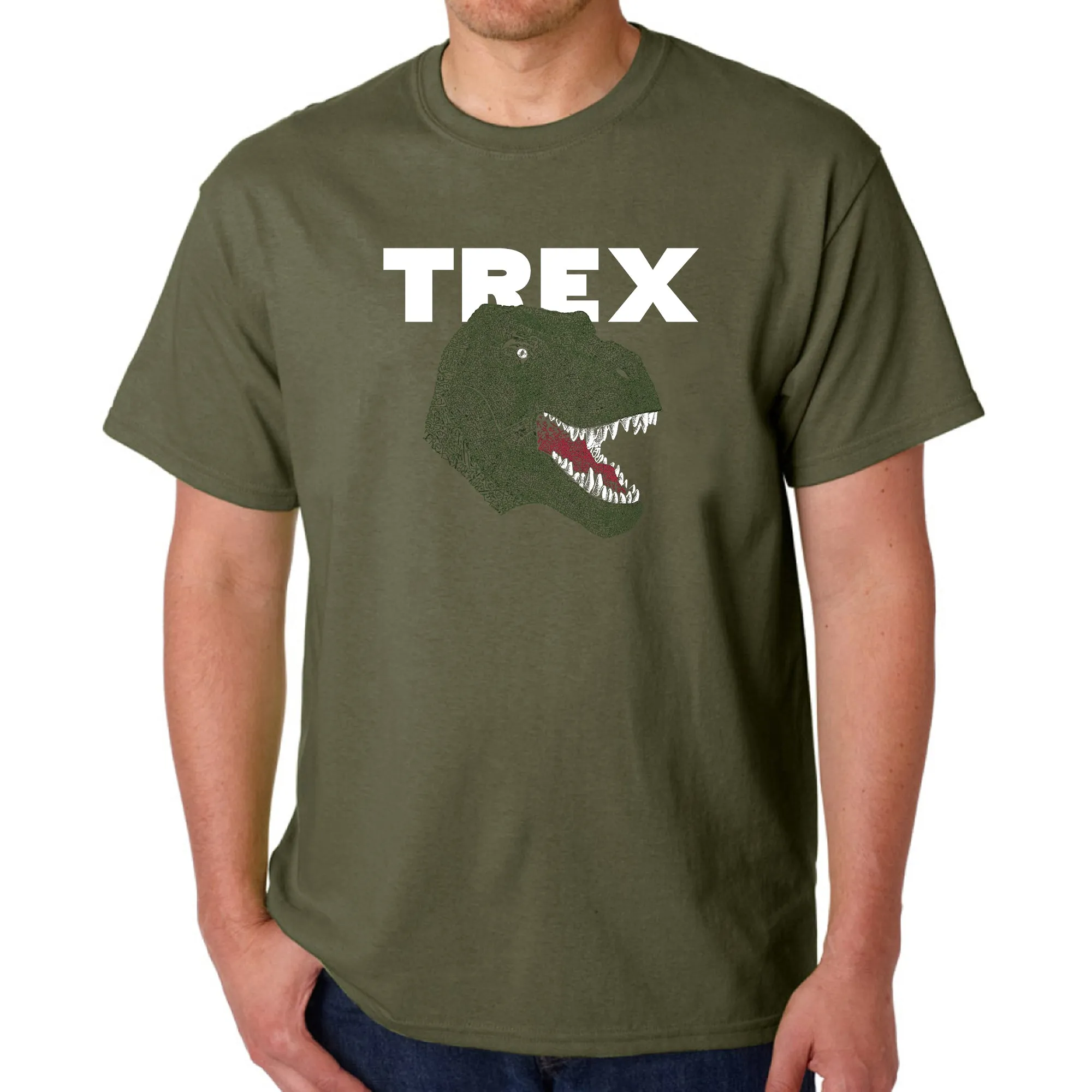 T-Rex Head - Men's Word Art T-Shirt sold by LA Pop Art product image thumbnail 5