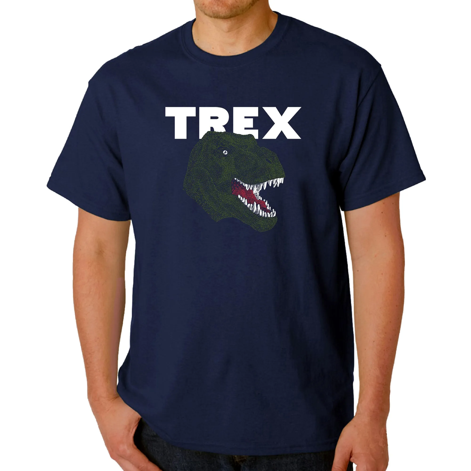 T-Rex Head - Men's Word Art T-Shirt sold by LA Pop Art product image thumbnail 3