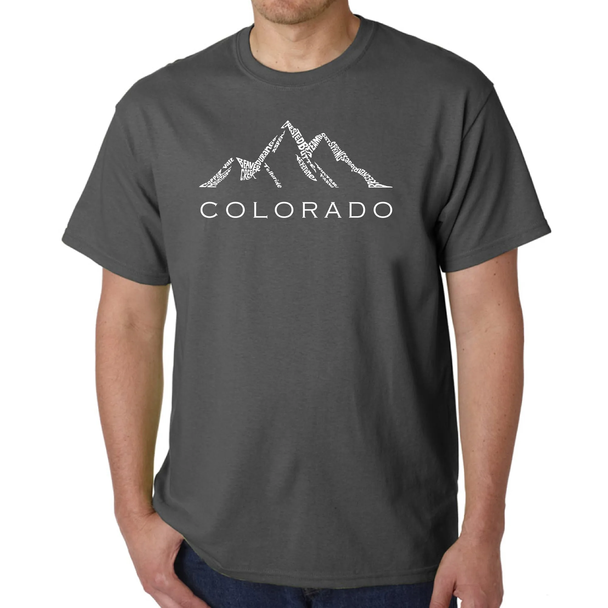 Colorado Ski Towns  - Men's Word Art T-Shirt sold by LA Pop Art product image thumbnail 5