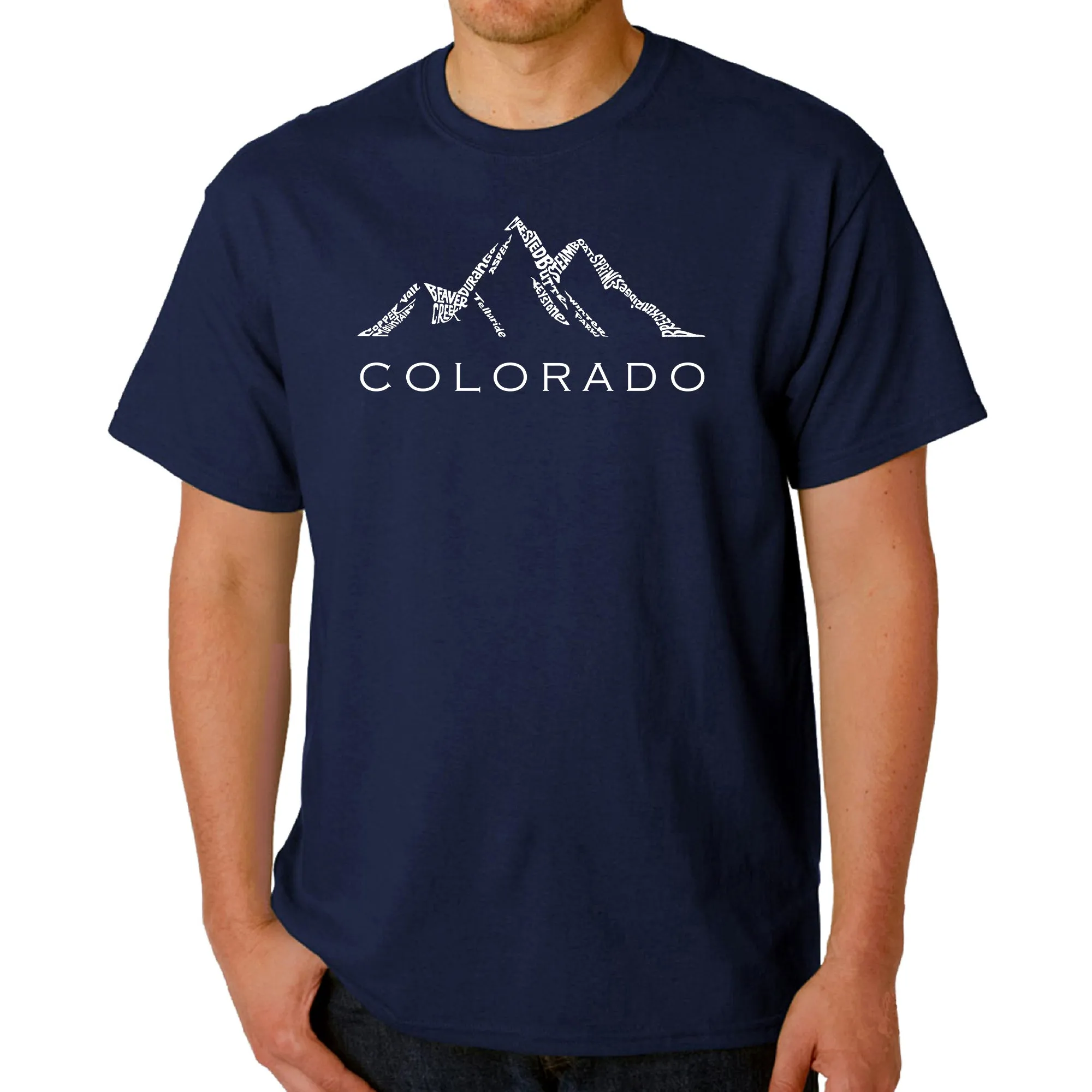 Colorado Ski Towns  - Men's Word Art T-Shirt sold by LA Pop Art product image thumbnail 3