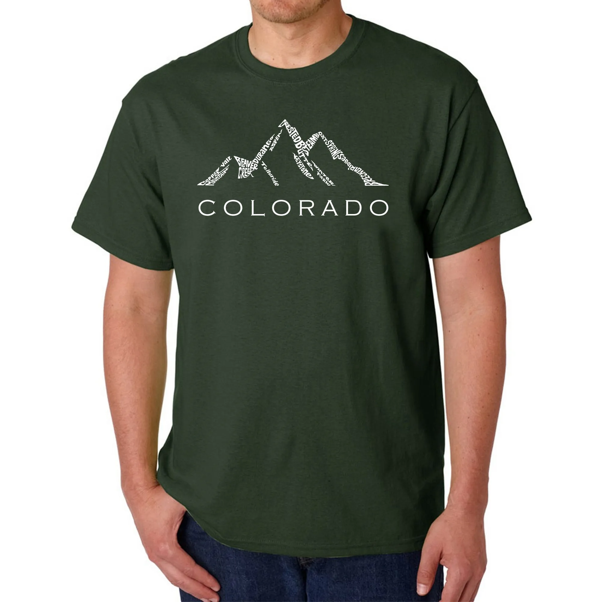 Colorado Ski Towns  - Men's Word Art T-Shirt sold by LA Pop Art product image thumbnail 4