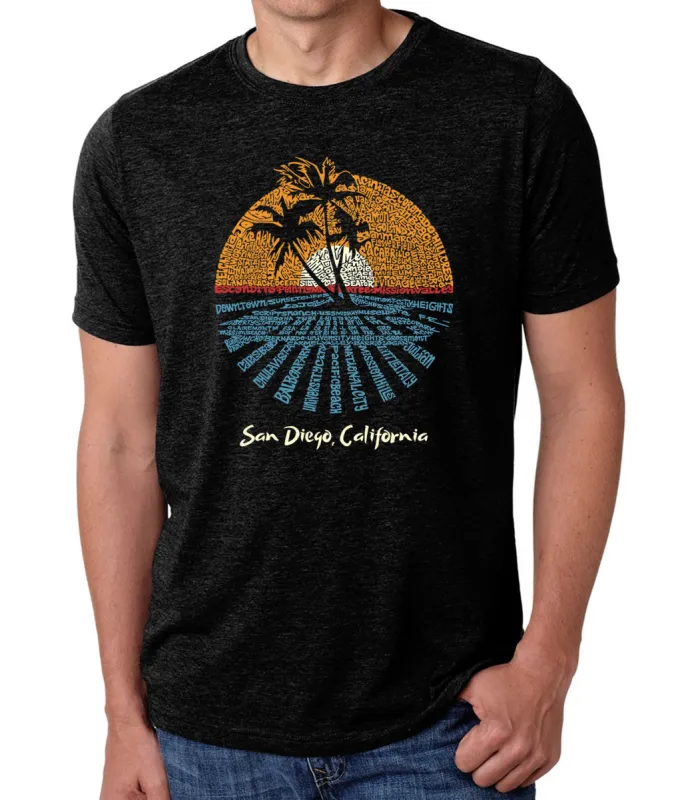 Cities In San Diego - Men's Premium Blend Word Art T-Shirt sold by LA Pop Art