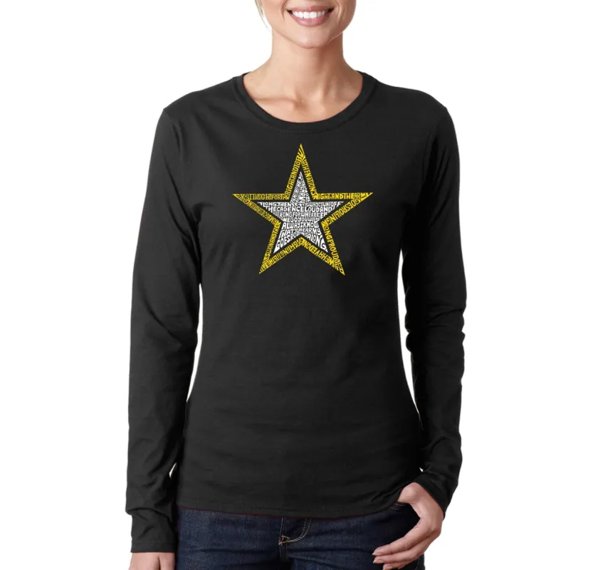 LYRICS TO THE ARMY SONG - Women's Word Art Long Sleeve T-Shirt sold by LA Pop Art
