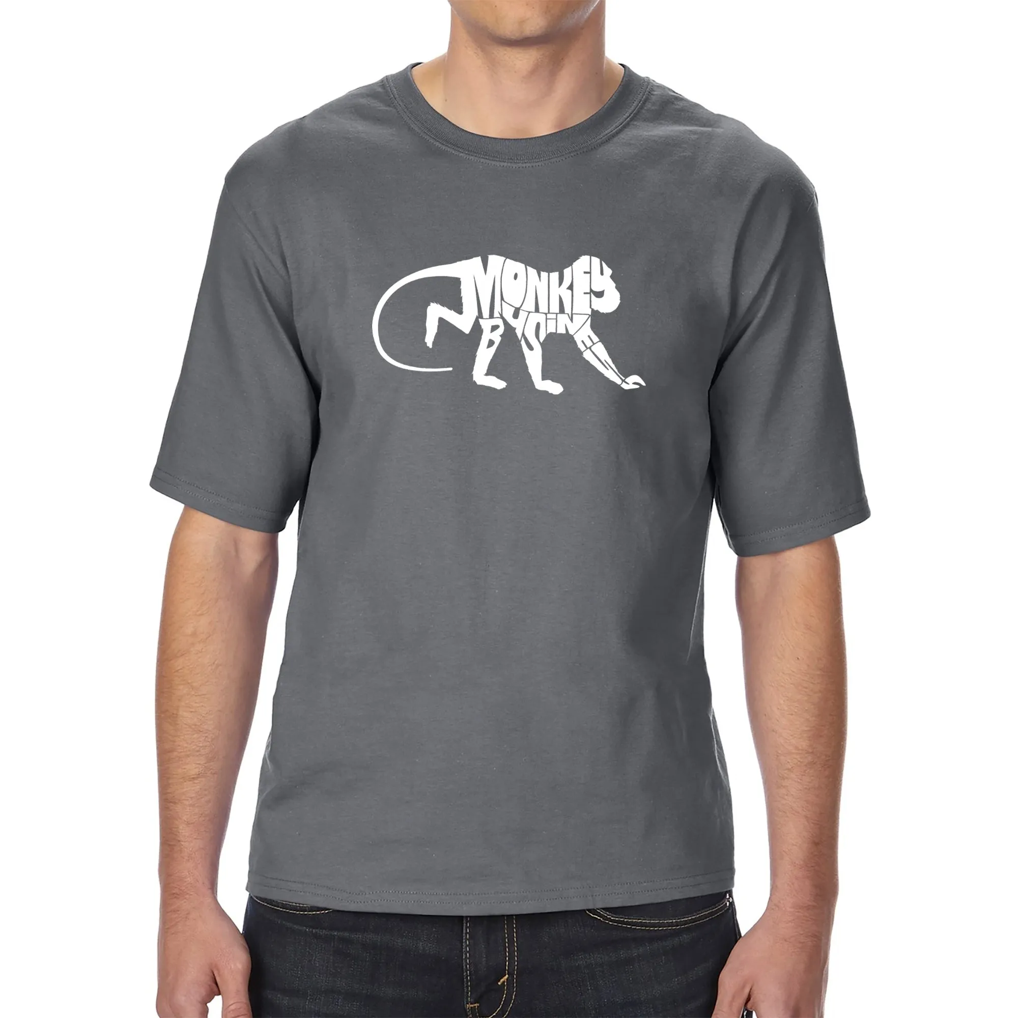 Monkey Business - Men's Tall Word Art T-Shirt sold by LA Pop Art product image thumbnail 4