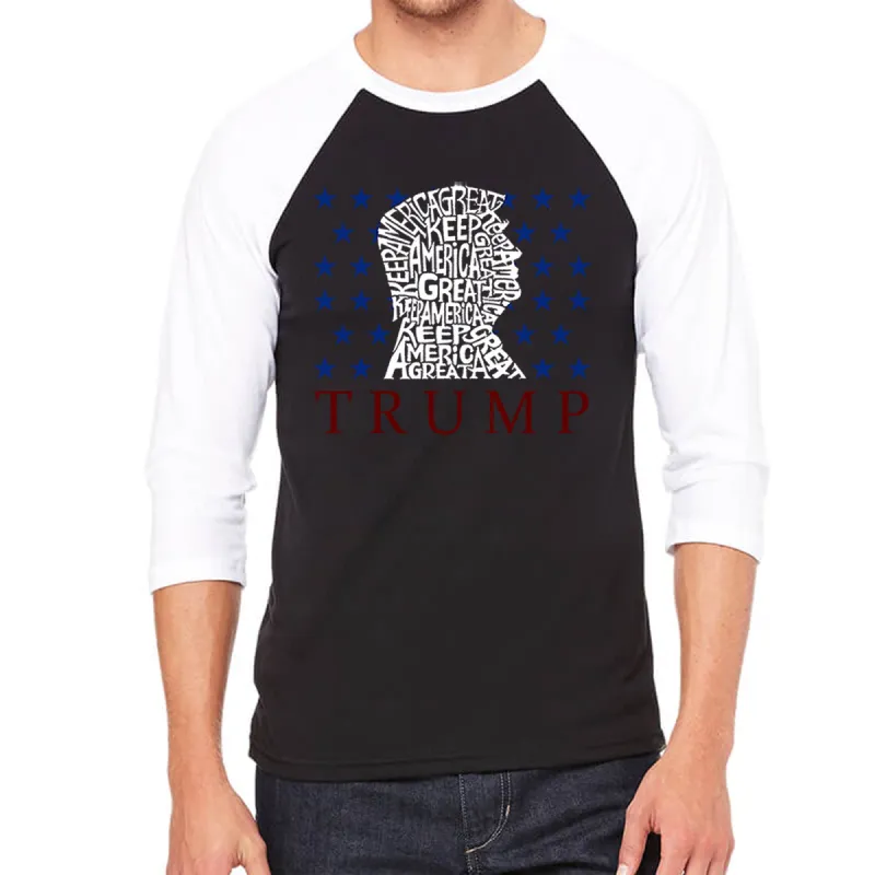 Keep America Great - Men's Raglan Baseball Word Art T-Shirt sold by LA Pop Art