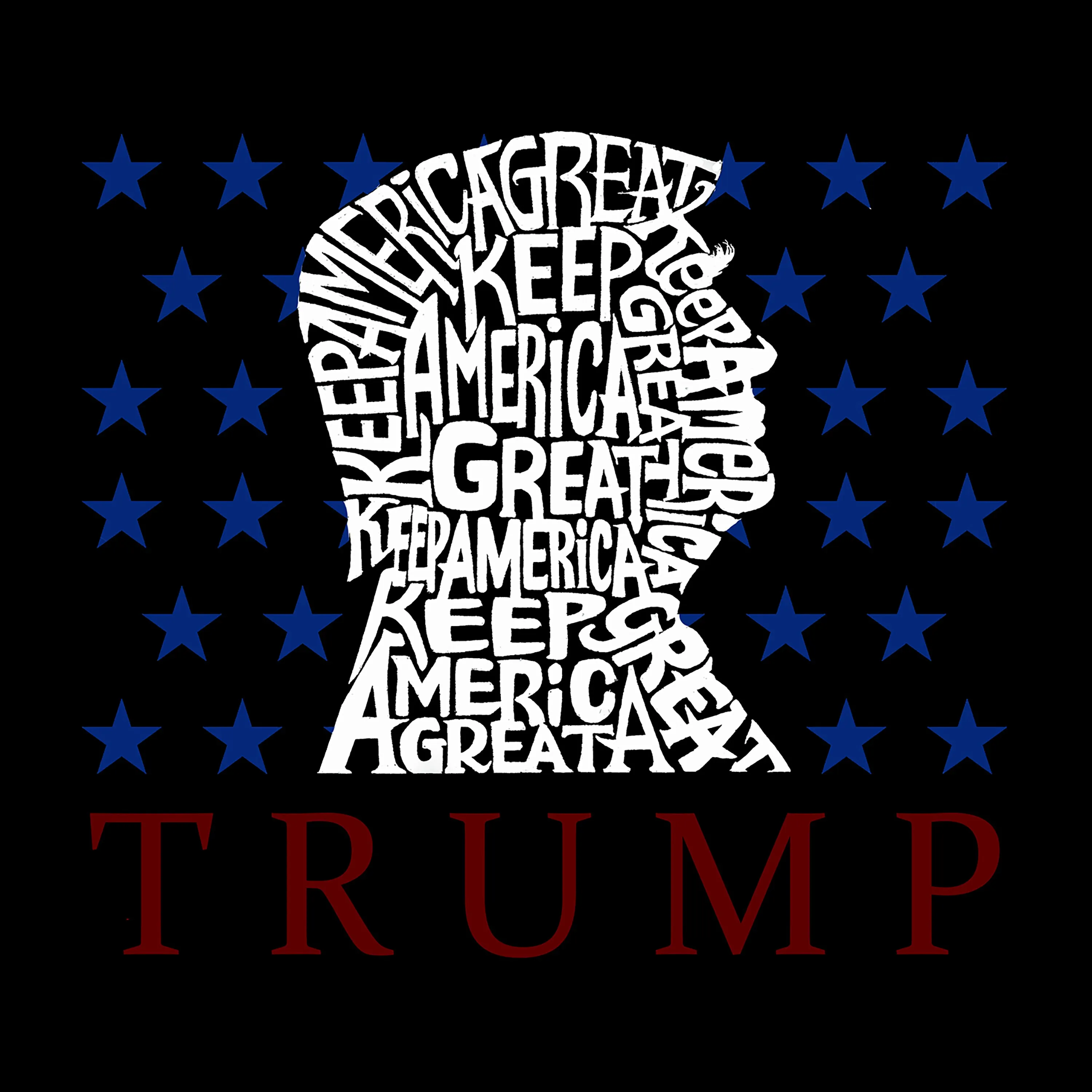 Keep America Great - Men's Raglan Baseball Word Art T-Shirt sold by LA Pop Art product image thumbnail 2