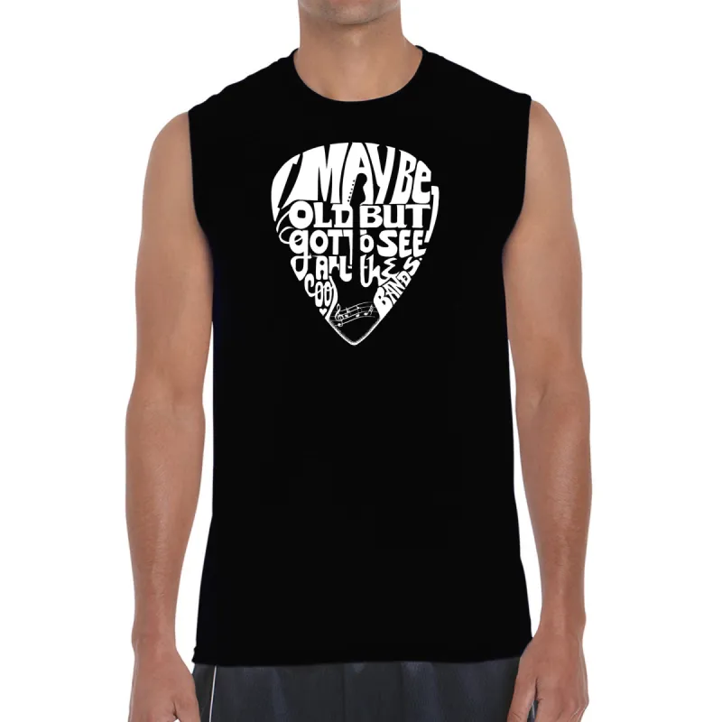 Guitar Pick  - Men's Word Art Sleeveless T-Shirt sold by LA Pop Art