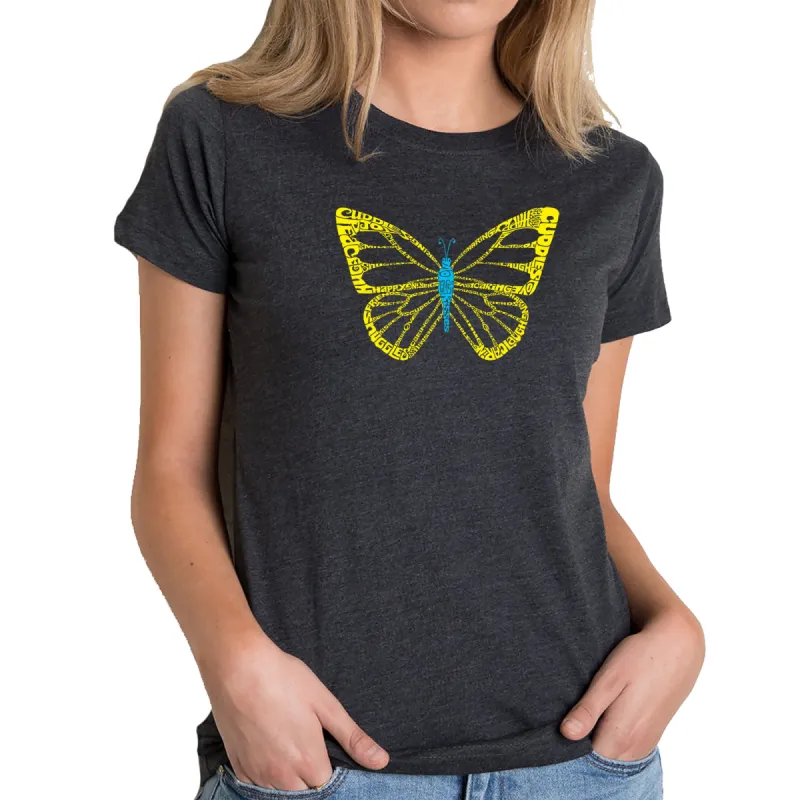 Butterfly  - Women's Premium Blend Word Art T-Shirt sold by LA Pop Art