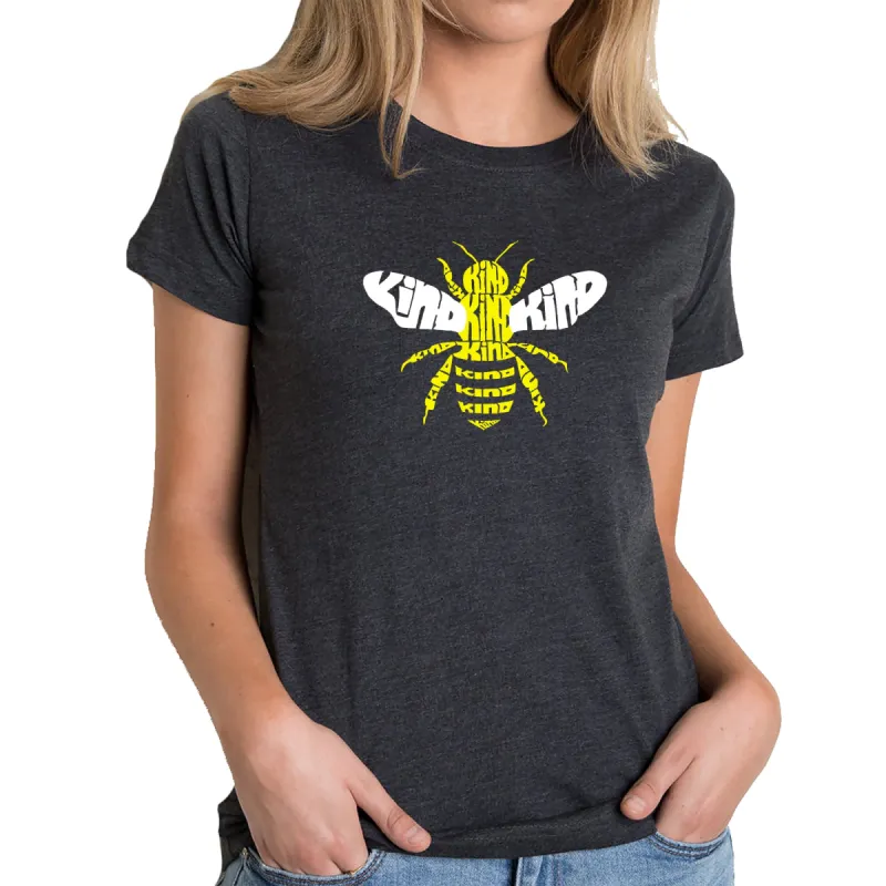 Bee Kind  - Women's Premium Blend Word Art T-Shirt sold by LA Pop Art